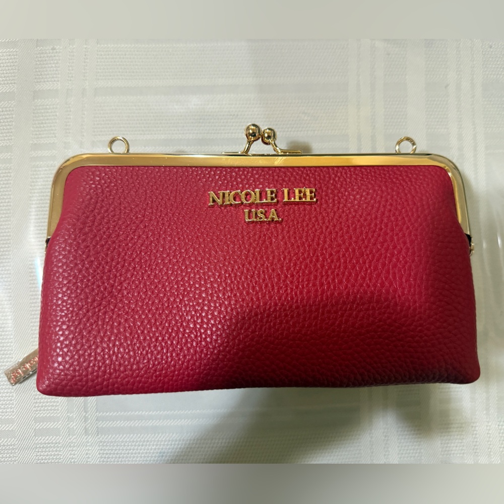 Nicole Lee Red Wallet + Crossbody Bag